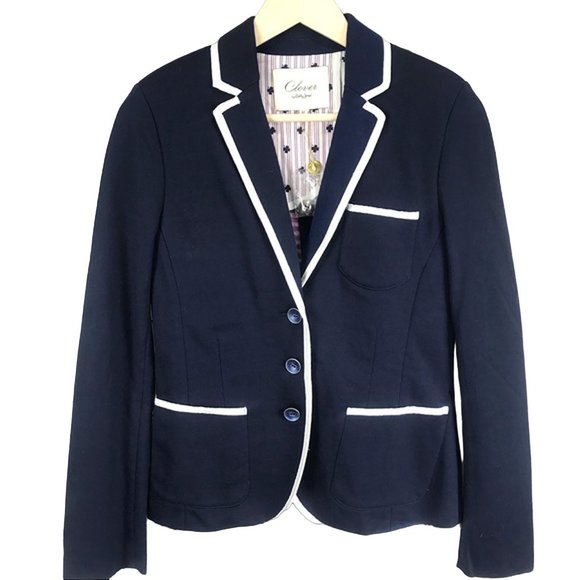 NEW $398 Clover by Bobby Jones Collection Blazer!MediumNavy With White Trim